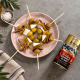 Gildas caseras con aceitunas Jolca: el pincho vasco servido en plato con AOVE